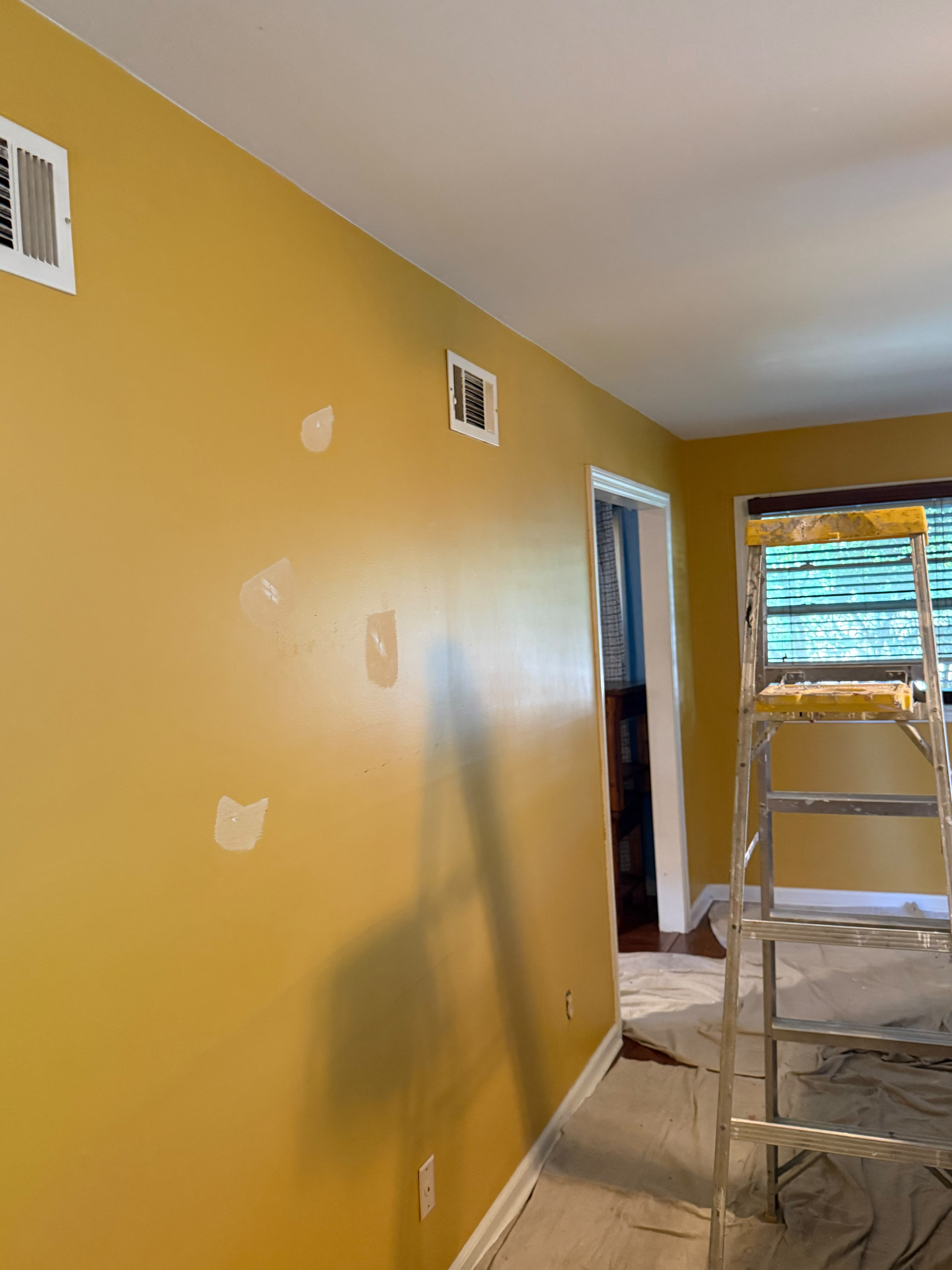 Painter prepping the hallway